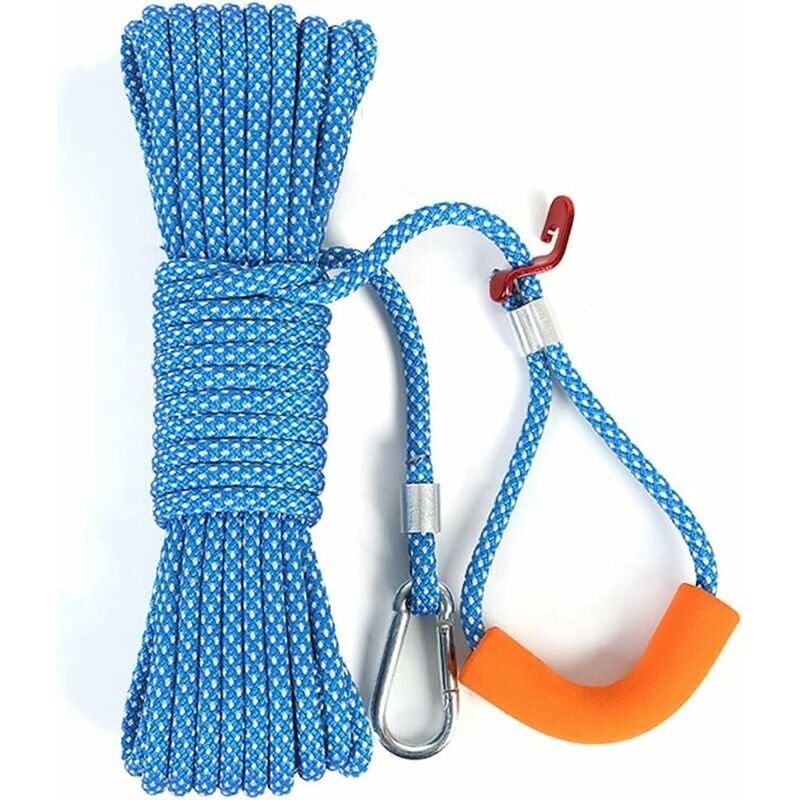 Corde à linge portable intérieur poinçonnage gratuit corde à linge froide à une traction bleu ciel/15 m