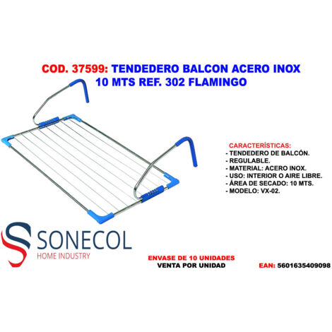 Corde à linge pour balcon en acier inoxydable 10 mètres VX-02 Réf.