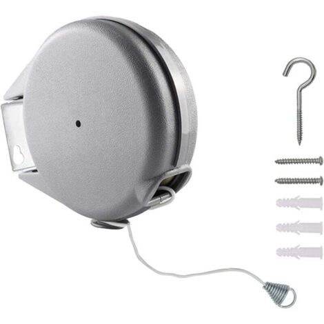 Corde à linge Rétractable, 12M Étendoir à linge Corde à Linge Rétractable Antidérapante Fil à Linge Corde à Linge Portable Camping Étendoirs Amovible