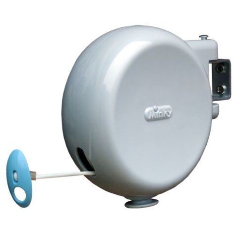 Corde à linge rétractable 15m – Plastique et métal – Fixations incluses pour installation facile – Gain de place après usage – Minky