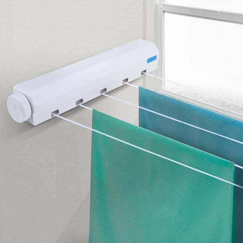 Corde à linge rétractable automatique pour intérieur à suspendre à linge à 4 fils/5 fils