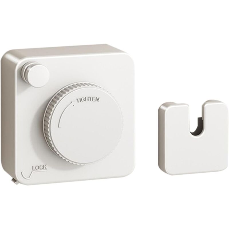 Corde à linge rétractable, corde à linge intérieure et extérieure, murale (blanc)