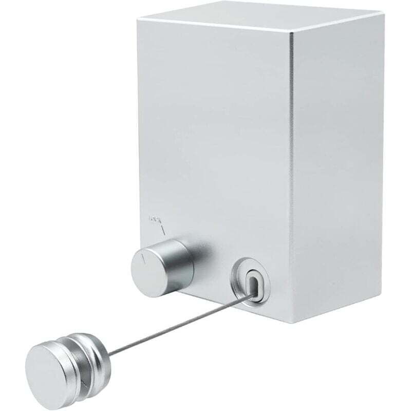 Corde à linge rétractable, corde à linge rétractable réglable, corde à linge invisible murale, 4,2 mètres, argent