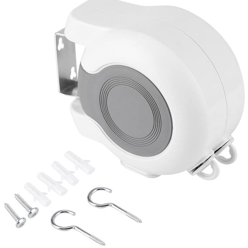 Corde a Linge Retractable Etendoir Linge Extensible Exterieur, Etendoir Linge Séchoir à Linge Rétractable à Fixation Murale Double pour Intérieur et