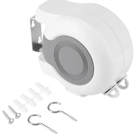 Corde a Linge Retractable Etendoir Linge Extensible Exterieur, Etendoir Linge Séchoir à Linge Rétractable à Fixation Murale Double pour Intérieur et Extérieur 26 m (2 x 13 m)