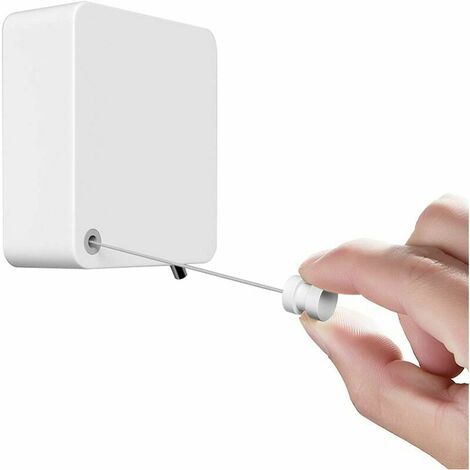 Corde à Linge Rétractable Exterieur Fil à Linge Extensible Murale Facile Installer 4.8m Acier Inoxydable Clothesline Réglable Charge Maximale 20 kg pour Balcon Intérieur