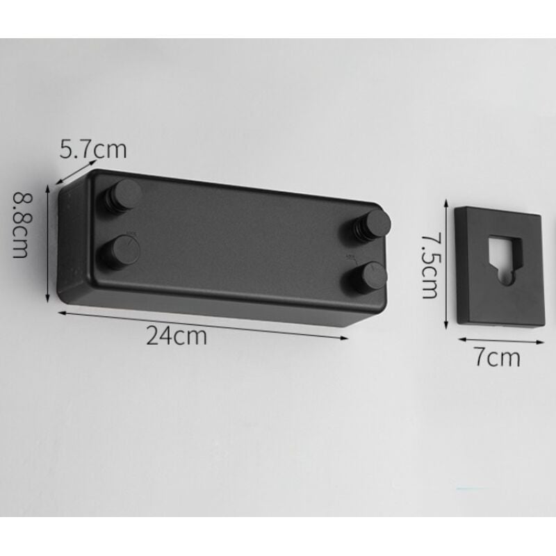 Corde à linge rétractable fil d'acier invisible à deux fils, sans perforation, pour linge classique noir double corde 4,2 m [installation perforée /