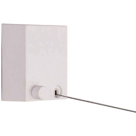 Corde à linge rétractable pour le rangement et la finition du linge, corde à linge rétractable portable non perforée, (blanc 4.2m)
