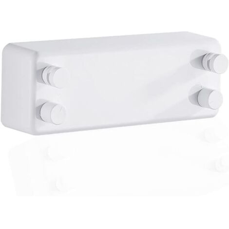 Corde à linge suspendue, corde à linge extérieure rétractable à 2 fils, corde à linge intérieure rétractable réglable, corde à linge rétractable de 4,2 m [Blanc]