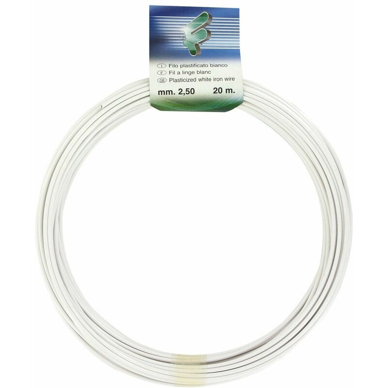 Corde à linge fer plastifié blanc ø 2,5 mm 20