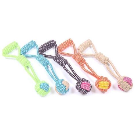 Corde à mâcher pour chiots, jouet de dentition pour chien, jouet de traction résistant en coton, balle à tirer pour récupération et jeu interactif.