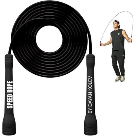 Corde à Sauter - 5 mm PVC - Réglable par Coupe - Poignées Ergonomiques - Pour Fitness Cardio Boxe CrossFit - 1 pièce