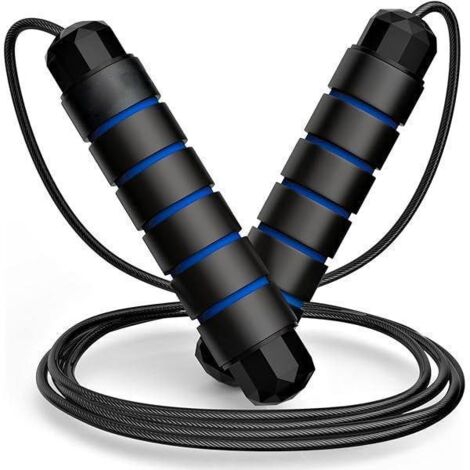 Corde à Sauter - Acier Inoxydable avec Poignées Antidérapantes - Pour Entraînement Cardio et Agility à Domicile - Adulte et Enfant - 1 Pièce