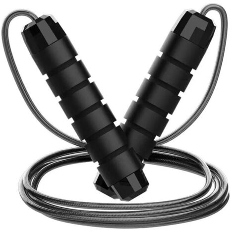 Corde à Sauter Ajustable en Acier avec Revêtement PVC, Poignées Antidérapantes en Éponge Douce, Idéale pour Fitness, Cardio, Perte de Poids
