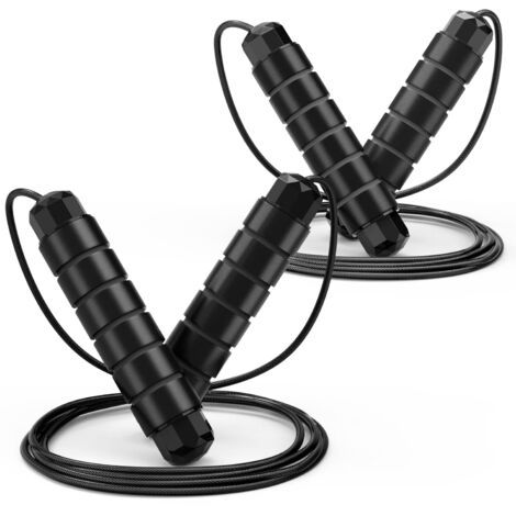 Corde à Sauter - Câble en Acier PVC Antienchevêtrement avec Roulements à Billes - Poignées en Mousse Ergonomiques Réglables - Pour Adulte Enfant Homme Femme - 1 Pièce
