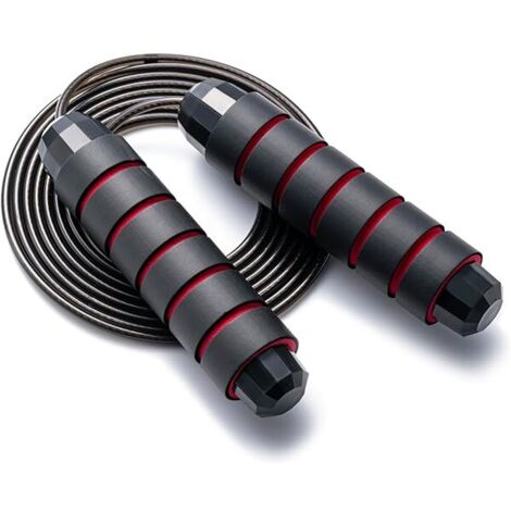 Corde à Sauter - Câble en Acier Recouvert de PVC - Roulements à Billes - Réglable - Pour Adulte et Enfant - Usage Intérieur Extérieur - 1 Pièce