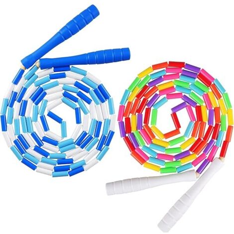 Corde à Sauter Perles - 2,13 m et 2,74 m Réglables - Corde à Sauter Segmentée pour Enfants et Adultes - 2 Pièces