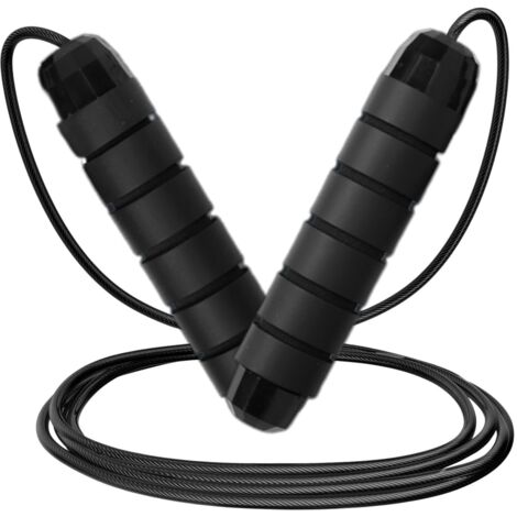 Corde à Sauter Réglable - Câble en Plastique avec Poignées en Mousse EVA - Pour Entraînement Cardio, Endurance et Renforcement Musculaire - 1 Pièce