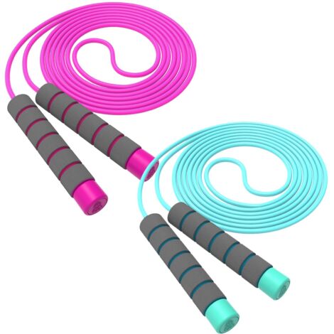 Corde à Sauter Réglable - Câble PVC Souple 5 mm - Poignées en Mousse Antidérapante - Pour Enfants Adultes Débutants - 1 Pièce