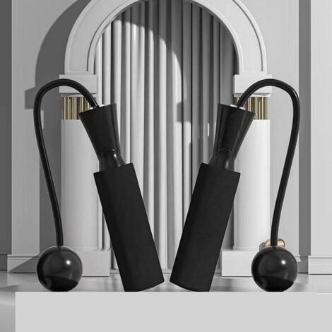 Corde à Sauter Ajustable 2,8 M - Fitness, Crossfit, Boxe - Noir