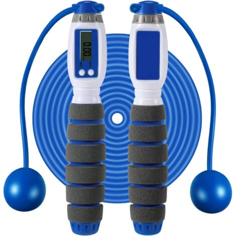 Corde à sauter sans fil réglable avec compteur numérique et compteur de calories - Corde à sauter de fitness