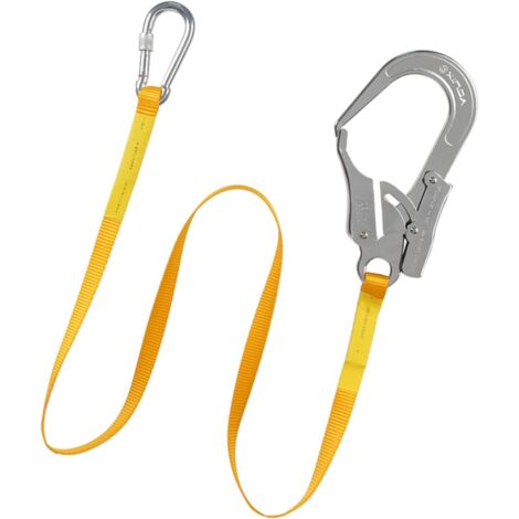 Corde antichute 180 cm – Norme EPI – Boucle en acier et crochets de verrouillage – Protection optimale pour travail en hauteur