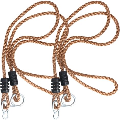 Corde Balancoire, 2pcs 1.8M Cordes Extension pour Balançoire, Sangles de Cordes d'arbre d'Oscillation de Hamac avec Un Mousqueton, Sangles de Suspension pour Camping, Aire de Jeux