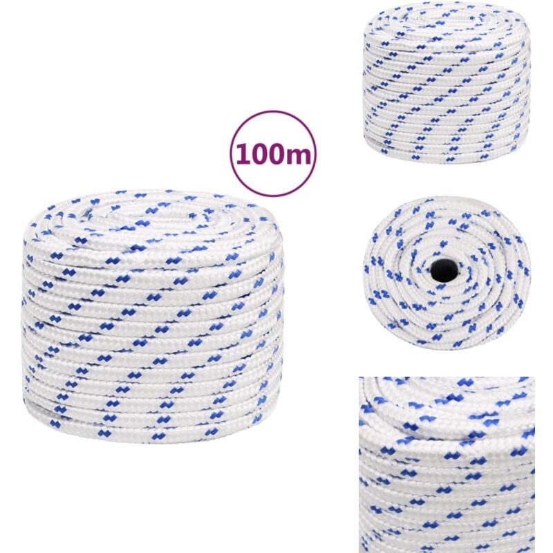 Corde de bateau Blanc 18 mm 100 m Polypropylène - Corde De Bateau - Corde Nautique - Ligne De Pêche - Cordon Marin - Polyester