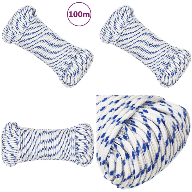 Corde de bateau Blanc 3 mm 100 m Polypropylène - Corde De Bateau - Corde Polypropylene - Corde Marin - Amarrage - Voilier - Home & Living