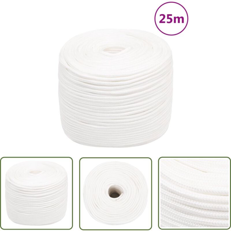 Corde de bateau Blanc complet 6 mm 25 m Polypropylène - Corde De Bateau - Corde Nautique - Polypropylène - Corde Tressée - Amarrage - The Living Store
