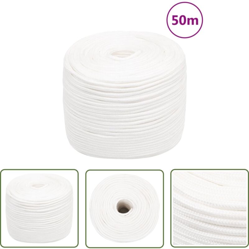 Corde de bateau Blanc complet 6 mm 50 m Polypropylène - Corde De Bateau - Corde Nautique - Ligne De Bateau - Polypropylène - Corde Tressée - The