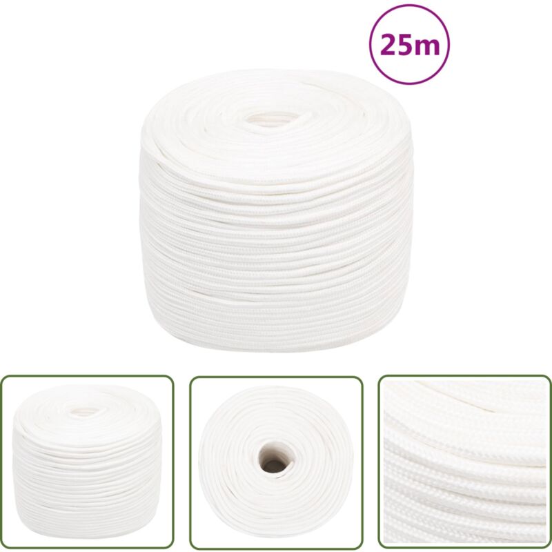 Corde de bateau Blanc complet 8 mm 25 m Polypropylène - Corde De Bateau - Corde Nautique - Ligne De Bateau - Polypropylène - Corde Tressée - The