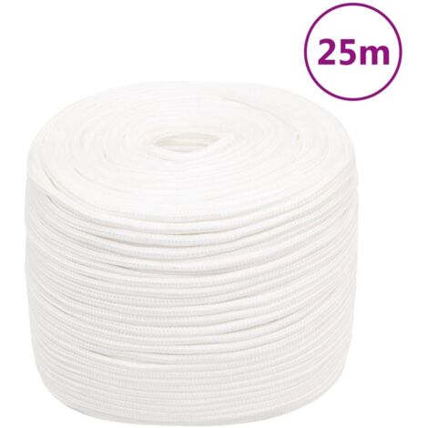 Corde de bateau Blanc complet,Cordage durable et solide 10 mm 25 m Polypropylène -BV68738