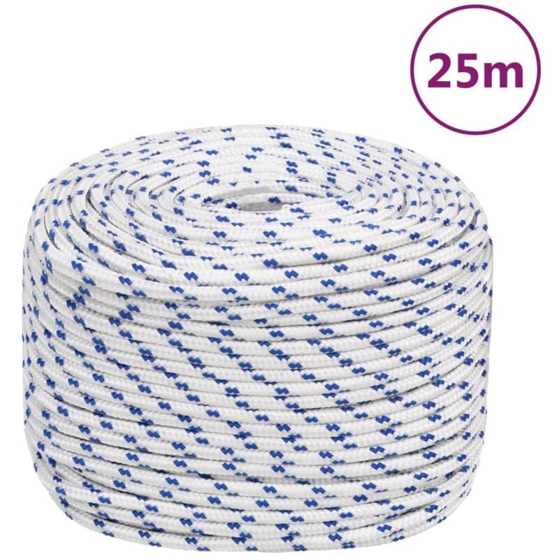 Corde de bateau Cordage Blanc 10 mm 25 m Polypropylène 88360