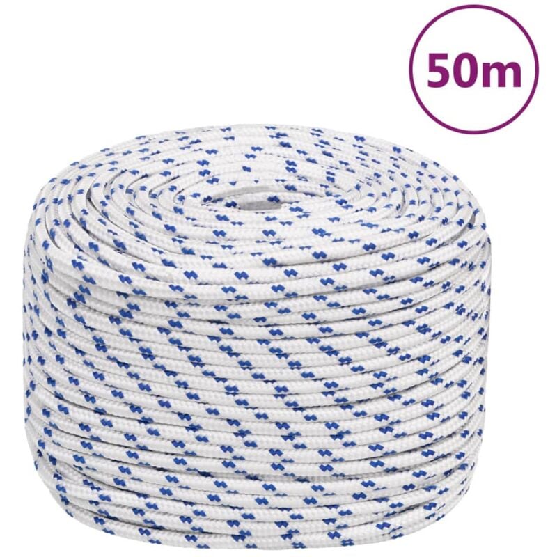 Corde de bateau Cordage Blanc 8 mm 50 m Polypropylène 48051