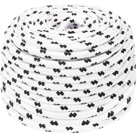 Corde de bateau Cordage - Style Contemporain tressé Blanc 10 mmx25 m Polyester BV861603 - BonneVie