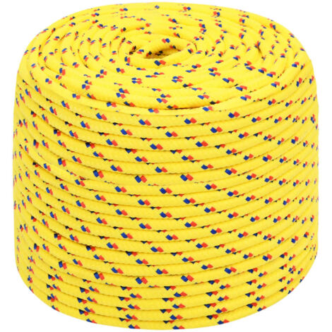 Corde de bateau, Corde de Chanvre, pour la Décoration, le Bricolage, le Jardinage Jaune 8 mm 100 m Polypropylène OIB5252E