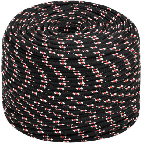 Corde de bateau, Corde de Chanvre, pour la Décoration, le Bricolage, le Jardinage Noir 8 mm 25 m Polypropylène OIB1199E