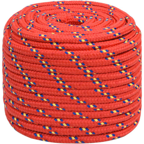 Corde de bateau, Corde de Chanvre, pour la Décoration, le Bricolage, le Jardinage Rouge 18 mm 25 m Polypropylène OIB9329E