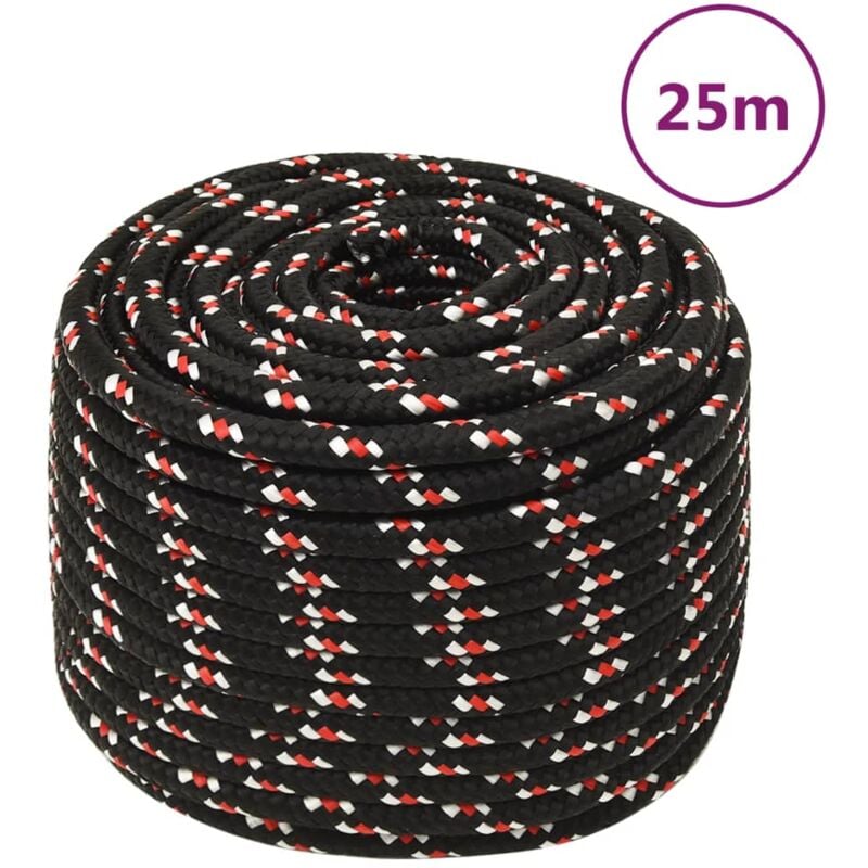 Corde de bateau Noir 12 mm 25 m Polypropylène WLE335570 design in