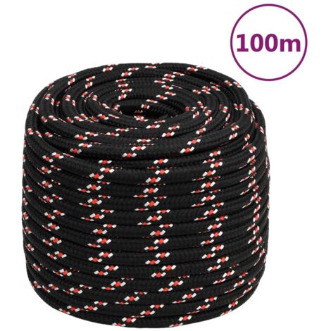 Corde de bateau Noir,Cordage durable et solide 18 mm 100 m Polypropylène -BV52396