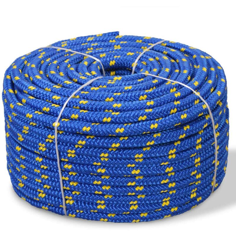 Corde de bateau polypropylène 12 mm 50 m bleu