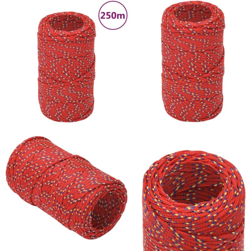 Corde de bateau Rouge 2 mm 250 m Polypropylène - Corde De Bateau - Corde Polypropylene - Corde Marin - Amarrage - Voilier - Home & Living