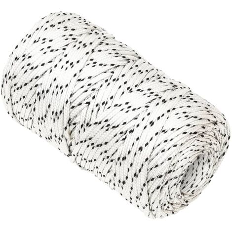 Corde de bateau tressé Blanc 2 mmx100 m Polyester CFW98506