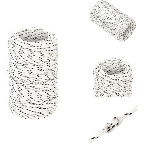 Corde de bateau tressé Blanc 2 mmx25 m Polyester - Corde Marine - Corde Polyester - Corde Tressée - Ligne De Gréement - Écoute Principale
