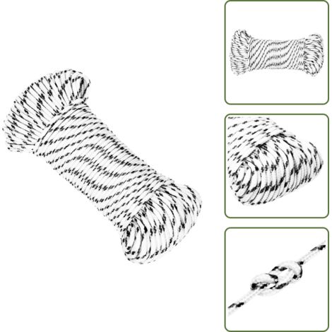 Corde de bateau tressé Blanc 3 mmx250 m Polyester - Corde De Bateau - Corde Tressée - Polyester - Ligne De Gréement - Écoute