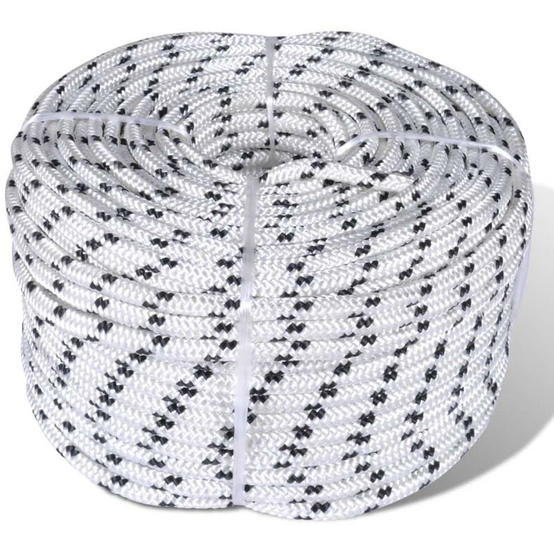 Corde de bateau tressée en bobine Polyester 8 mm x 50 m