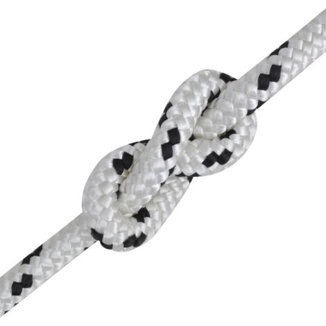 Corde de bateau tressée Polyester 10 mm 250 m Blanc CFW34321