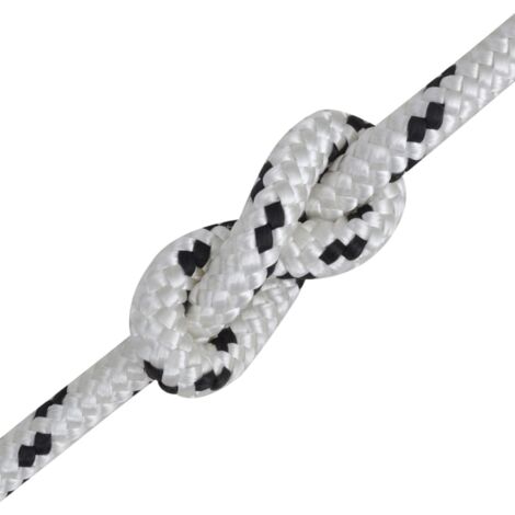 Corde de bateau tressée Polyester 6 mm 500 m Blanc CFW79305