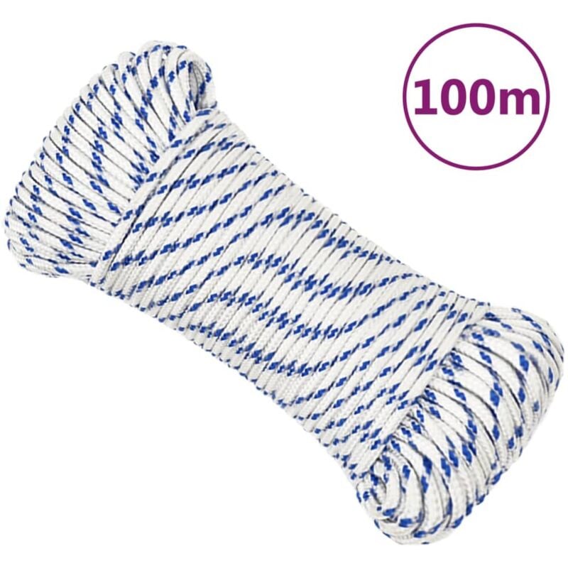 Corde de bateau,Cordage Blanc 5 mm 100 m Polypropylène CFW72313
